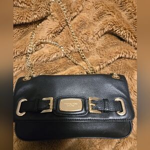Michael Kors Black Leather Shoulder Bag